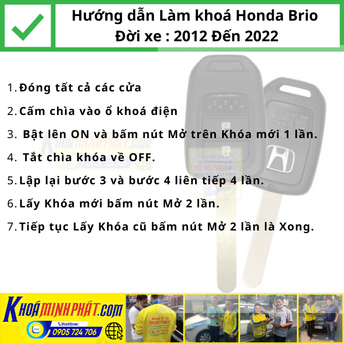Hướng dẫn Làm Chìa khóa remote xe Honda Brio