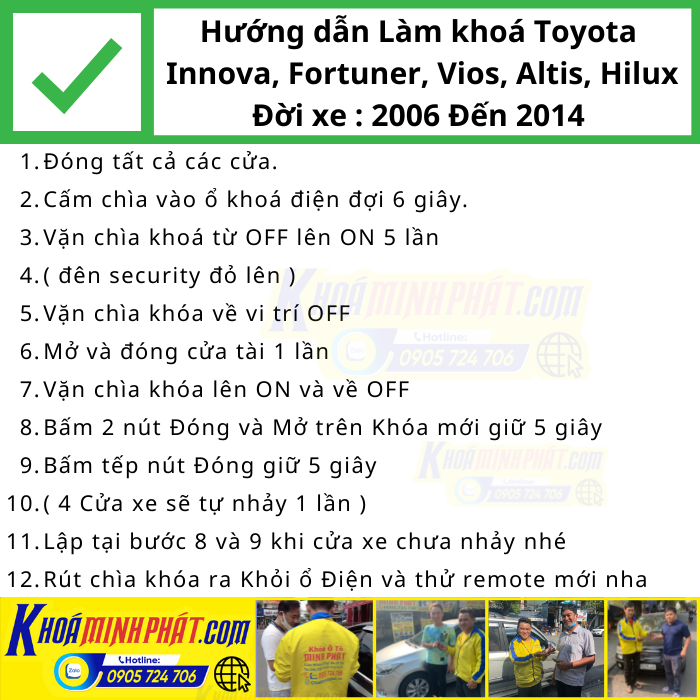 Hướng dẫn Làm Chìa khóa Toyota Innova, Fortuner, Vios, Hilux, Corolla Altis