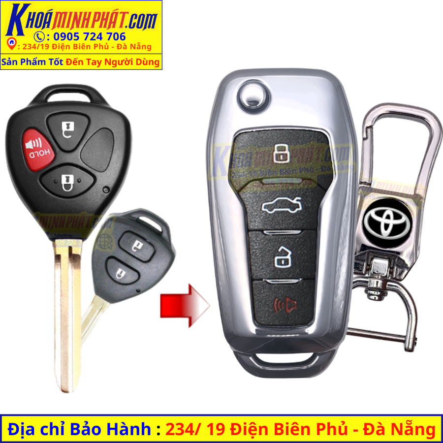 Độ Chìa khóa xe Toyota Innova, Fortuner, Wigo, Camry, Hilux, Corolla Altis