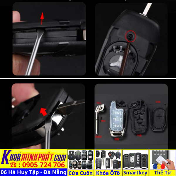 Vỏ Chìa khóa xe Ford Ranger Wildtrak 3.2 V24 Làm Chìa Khoá xe Ô Tô Đà Nẵng Sửa remote thay pin thay vỏ điều khiển xe hơi - Minh Phát Smartkey