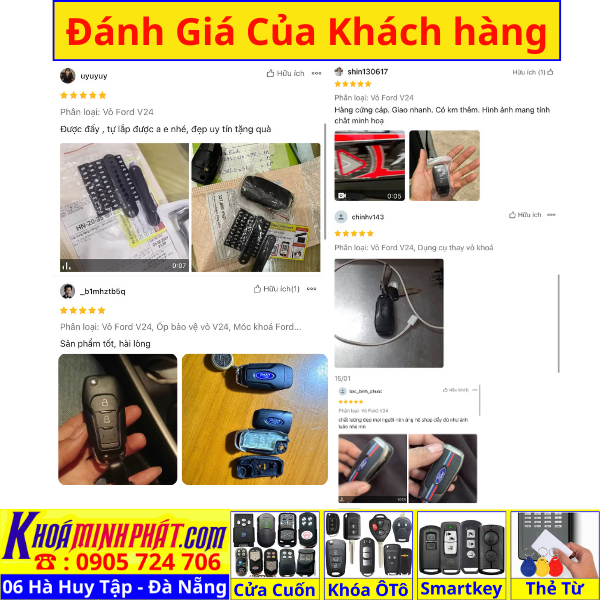 Vỏ Chìa khóa xe Ford Ranger Wildtrak 3.2 V24 Làm Chìa Khoá xe Ô Tô Đà Nẵng Sửa remote thay pin thay vỏ điều khiển xe hơi - Minh Phát Smartkey