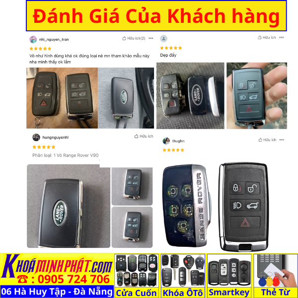 Vỏ Chìa Khoá Xe Ranger Rover Nâng Cấp V92 Làm Chìa Khoá xe Ô Tô Đà Nẵng Sửa remote thay pin thay vỏ điều khiển xe hơi - Minh Phát Smartkey