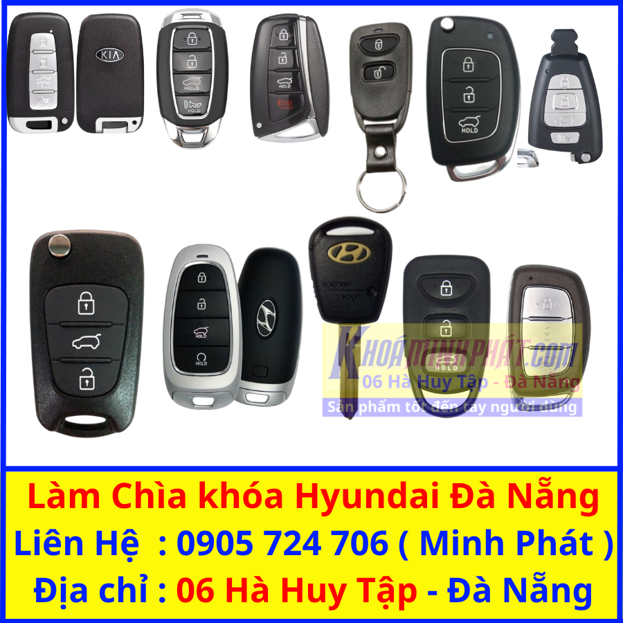 Làm chìa khóa Remote xe ô tô Hyundai nút nhựa tại Đà Nẵng