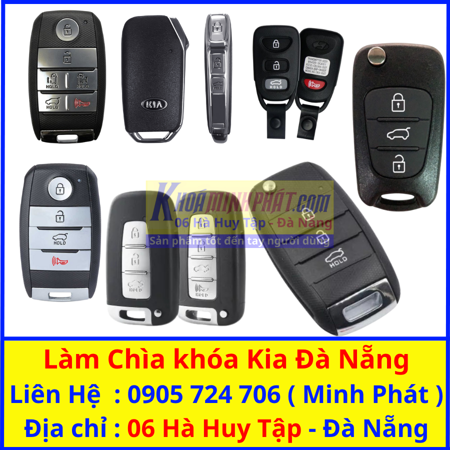 Vỏ chìa khóa xe Kia nút nhựa tại Đà Nẵng