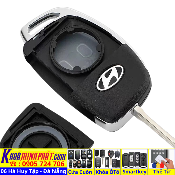 Vỏ Chìa khóa xe Hyundai Accent I10 Elantra Chính Hãng V42 Làm Chìa Khoá xe Ô Tô Đà Nẵng Sửa remote thay pin thay vỏ điều khiển xe hơi - Minh Phát Smartkey